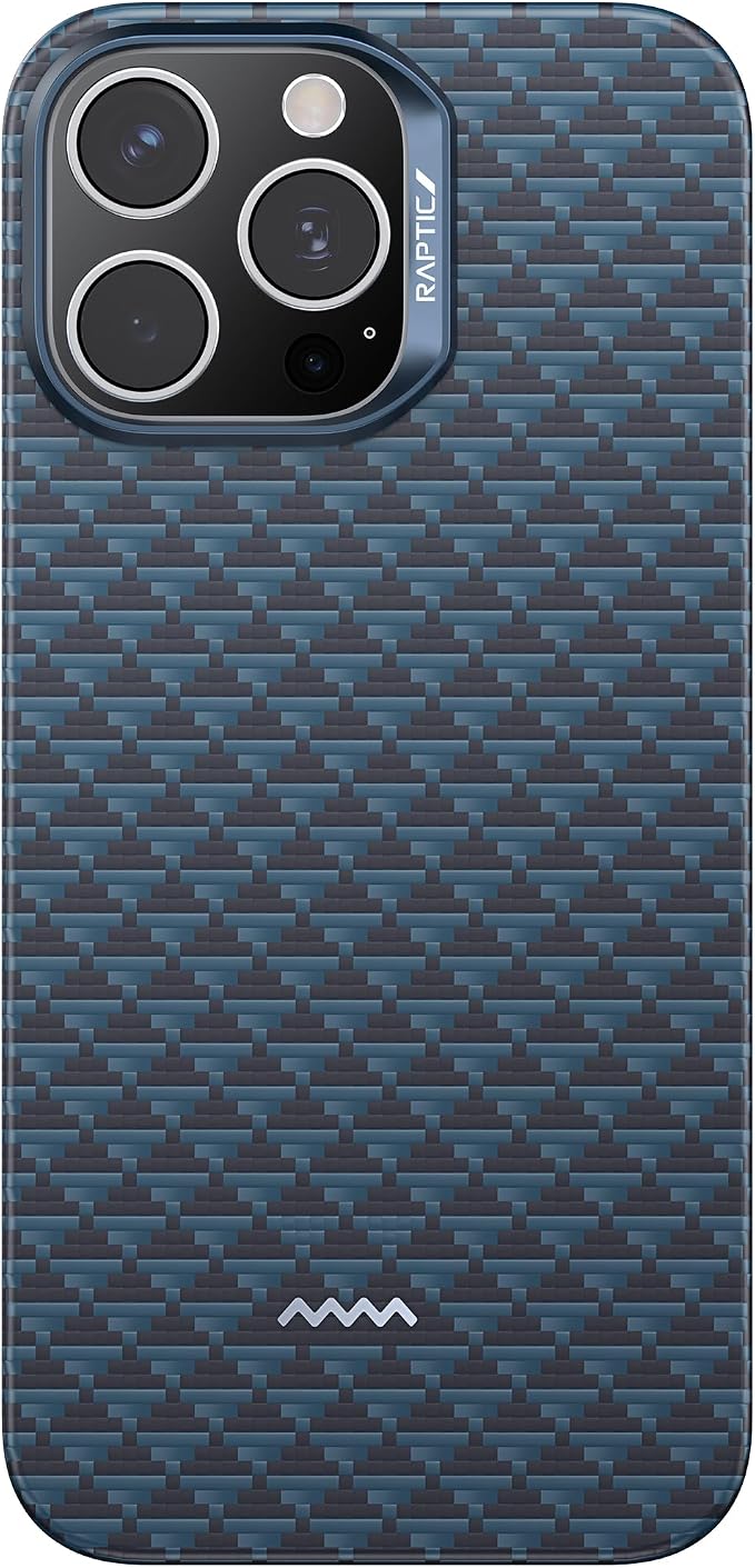 RAPTIC Aramid Fiber Case for iPhone 16 Pro Compatible with MagSafe Non-Slip &amp Slim 600D Aramid Fiber [Military Grade Drop Tested] Anti-Scratch Shockproof Protective Case 6.3 inch Black