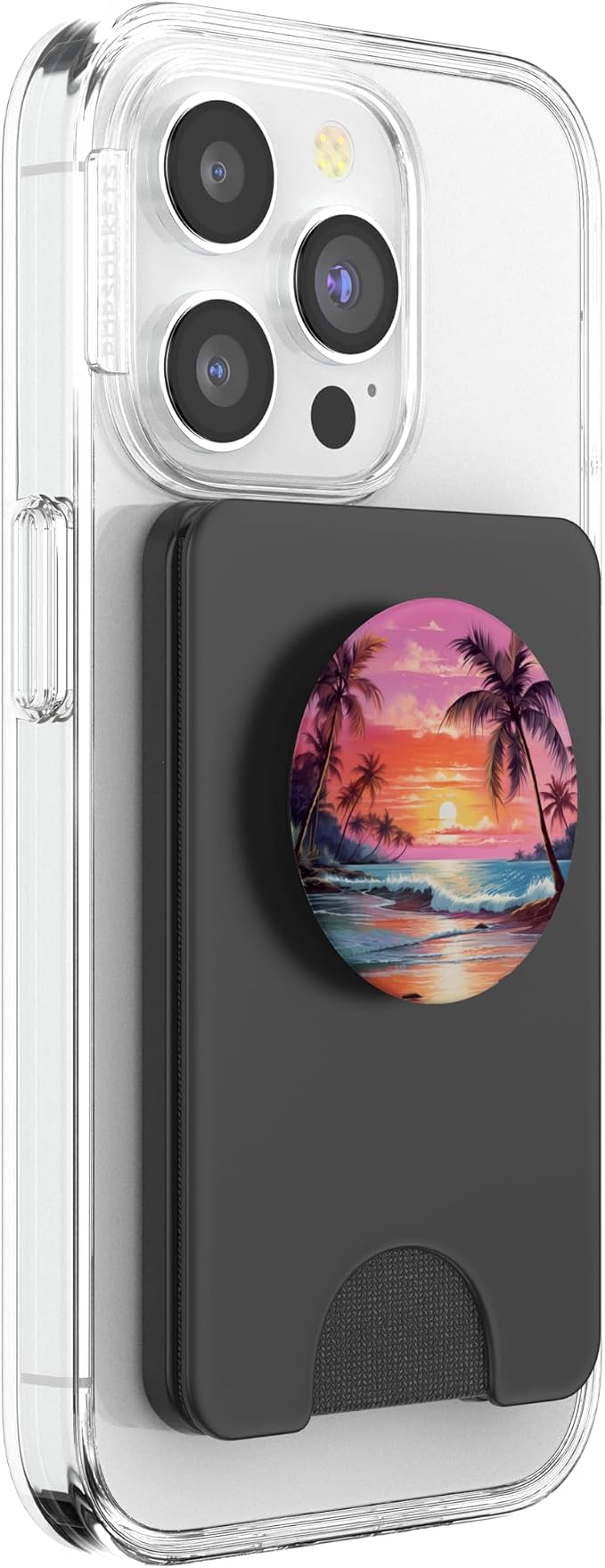 Palm Tree Sunset Tropical Island Night Scene Beach Theme PopSockets Adhesive PopGrip