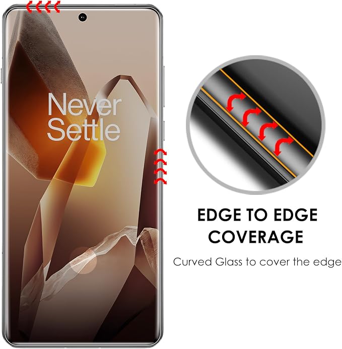 Privacy Screen Protector for OnePlus 13 Tempered Glass UV Set - 2 Pack Anti Spy Edge to Edge Full Protection Fingerprint-ID Compatible Sensitive Touch