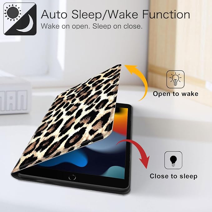 for iPad 11th Generation (A16 2025) 11 / iPad 10th Gen 10.9 2022 Case 360° Rotating PU Leather Stand Cover with Auto Sleep/Wake Shockproof TPU Backl Raccoon Perched