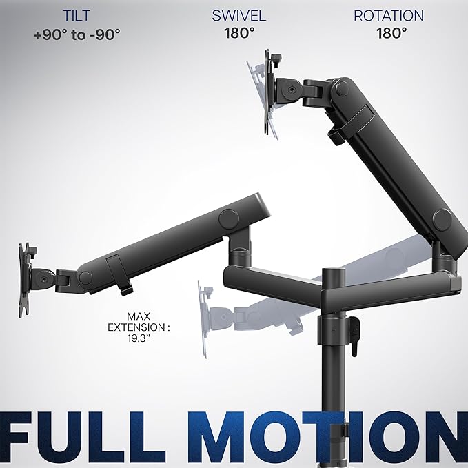VIVO Premium Aluminum Full Motion Dual Monitor Desk Mount Stand with Lift Engine Arm, Pole Extension, and USB Ports, Fits Ultrawide Screens up to 40 inches, STAND-V102BDU