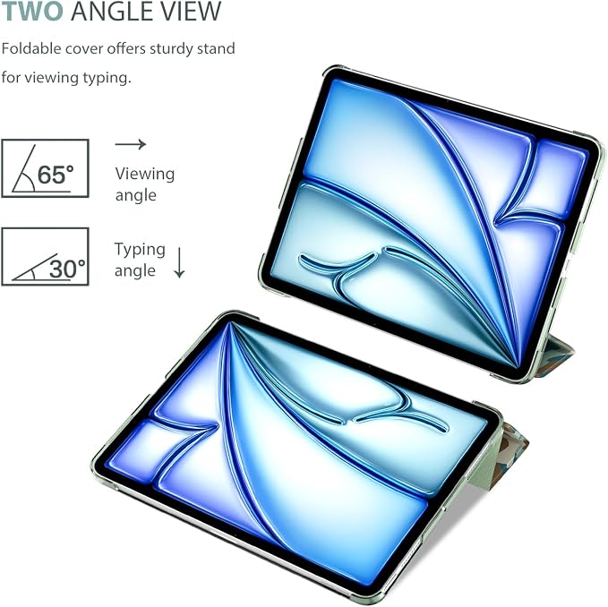 ProCase Smart Case for iPad Air 11-inch M4/M3/M2 &amp Air 10.9 5th/4th Gen | Hard Back Cover with Auto Sleep/Wake Slim Lightweight Case for iPad Air 11 2026/25/24 &amp 10.9 2022/2020-Aqua