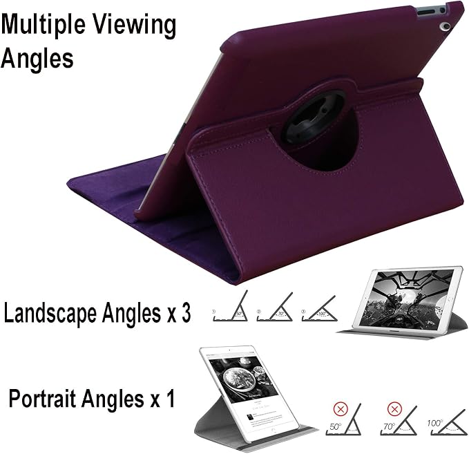 Case for iPad 10.2 inch for iPad 9th 8th 7th Generation Rotating Stand Smart Magnetic Auto Wake Up/Sleep Cover for A2602 A2603 A2604 A2605 MK2L3LL/A MK2P3LL/A MK673LL/A (Black)