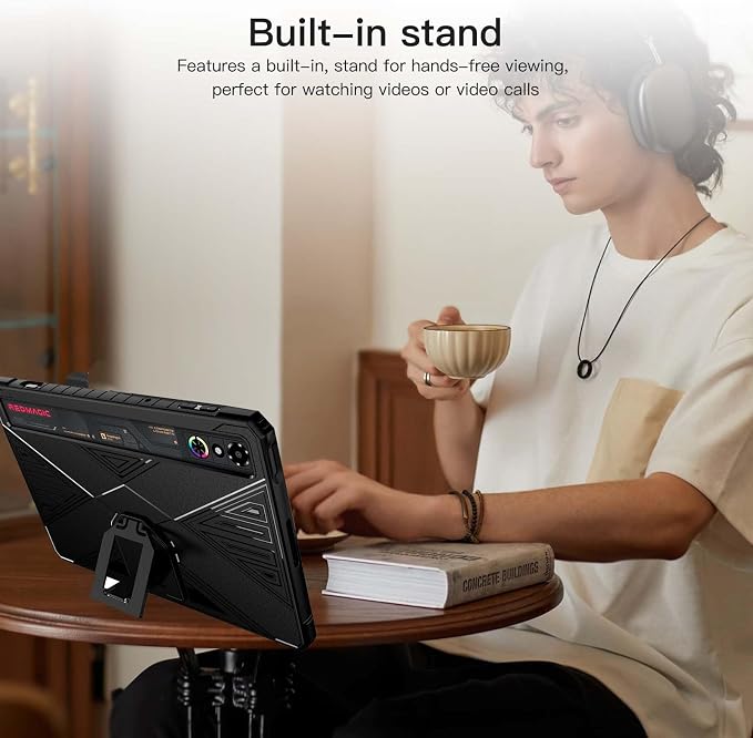 Case Cover for REDMAGIC Astra Gaming Tablet 9.06 inch Slim Soft TPU Protective Cover with Kickstand for REDMAGIC Gaming Tablet 3 Pro Anti-ScratchShockproofBlack