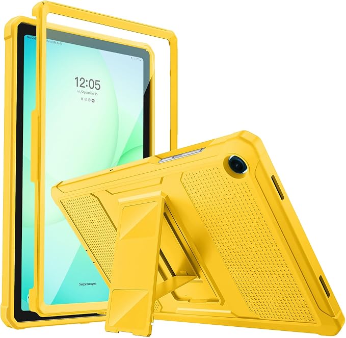 MoKo Shockproof Case Fit Samsung Galaxy Tab A11+ Plus/ A9+ 11 Inch | Full Body Rugged Stand Back Cover with Built-in Screen Protector for Galaxy Tab A11+/ A9+ Tablet Light Gray