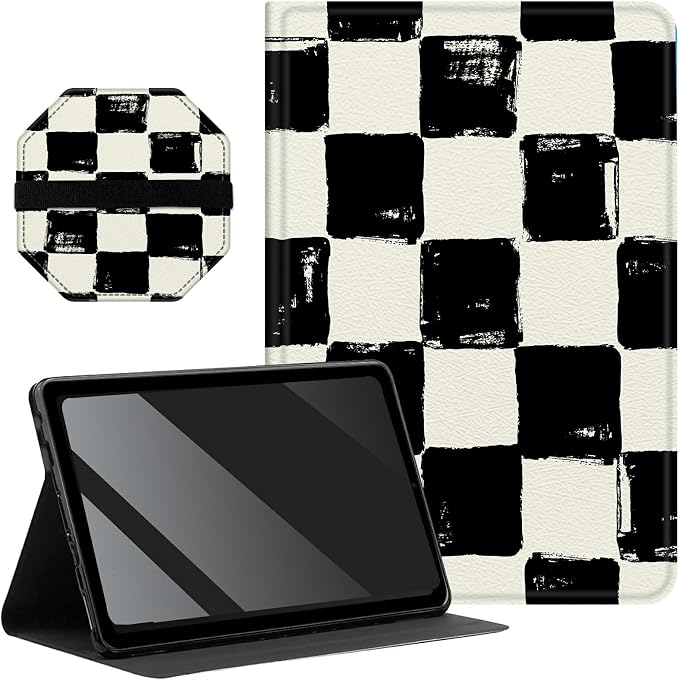 for All-New Kindle Fire HD 10 &amp 10 Plus Tablet (13th/11th Gen 2023/2021 Release) 10.1 + Screen Clean Pad Slim PU Leather Multi-Angle Kickstand Cover with Auto Wake/Sleep Horse with US Flag