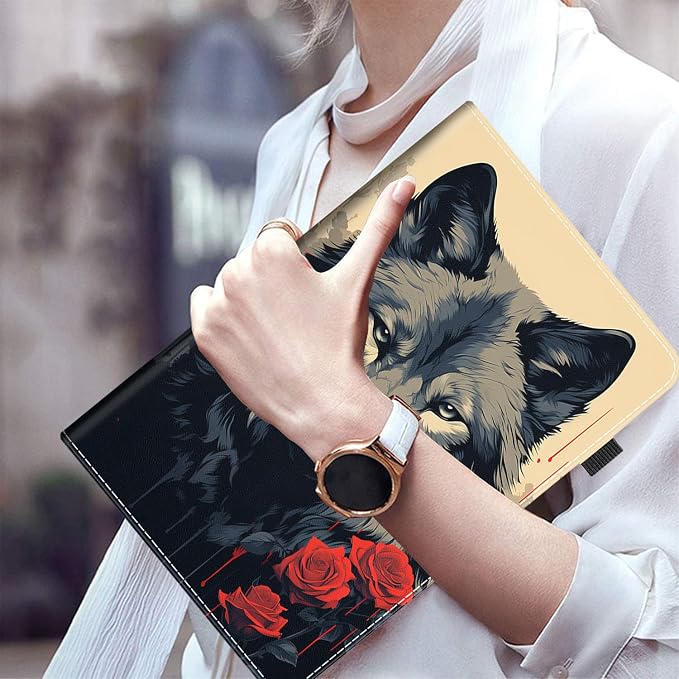 Case for All-New Amazon Fire HD 10 and 10 Plus Tablet (13th/11th Generation 2023/2021 Release) 10.1 Multi-Angle Smart Stand Cover Auto Sleep/Wake Skull and Fire