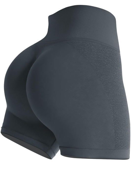 Gym Shorts Women Seamless Scrunch Butt Booty Lifting Workout Shorts High-Waisted Stretchy Yoga Leggings Athletic Shorts Pants for Squat Proof Contour Fitness Sport Running Biker Active Deep Grey