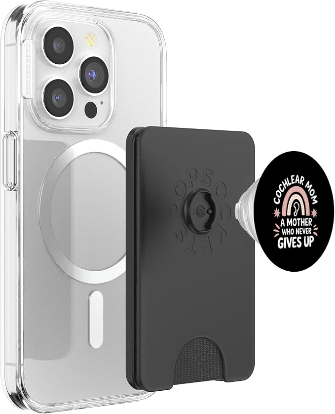 Cochlear Implant Awareness Cochlear Implant Mom PopSockets PopWallet for MagSafe