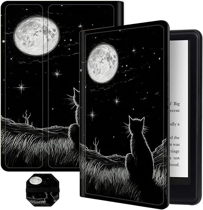 for All-New Kindle Fire HD 10 &amp 10 Plus Tablet (13th/11th Gen 2023/2021 Release) 10.1 + Screen Clean Pad Slim PU Leather Multi-Angle Kickstand Cover with Auto Wake/Sleep Horse with US Flag