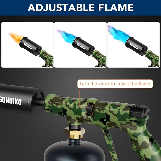 Sondiko Propane Torch Head, Powerful Blow Torch for Cooking, Fire Starter