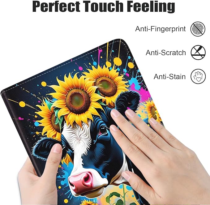 Case for Samsung Galaxy Tab A9 Plus 11 Inch 2023 Model (SM-X210/X216/X218) Premium PU Leather Stand Folio Cover with Auto Sleep/Wake Abstract Colorful Dog