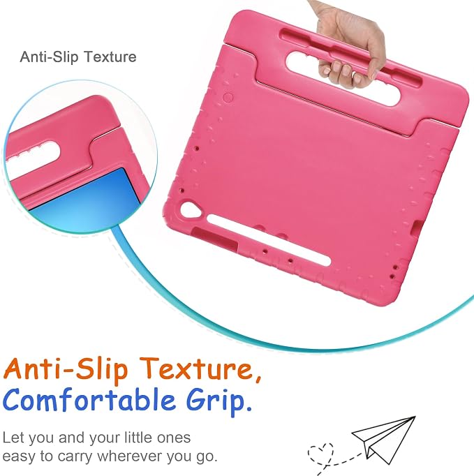Kids Case for Samsung Galaxy Tab S10 FE Plus 13.1 (2025) Techcircle Handle Stand Light EVA Foam Bumper Protective Rugged Drop Protection Child Proof Cover Black