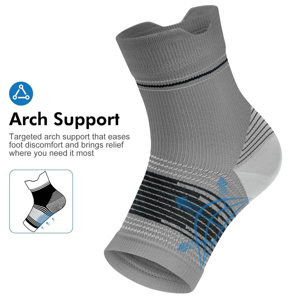 PAPLUS 6 Pairs Compression Socks with Arch Support for Plantar Fasciitis