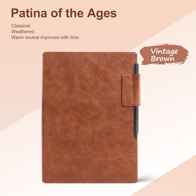 CoBak Premium Magnetic Case for Remarkable Paper Pro 2024 Released 11.8 inch PU Leather Smart Auto Sleep/Wake Book Folio Cover with Corner Protection and Pen Holder Strap Coffee Brown