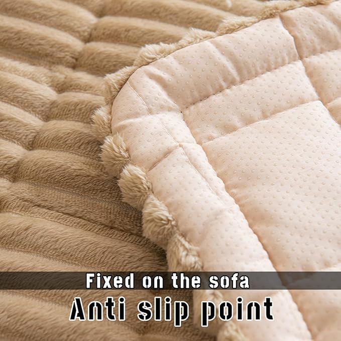 Sofa Cover Fuzzy Couch Cover for Pet, Couch Covers for Dogs Washable Non-Slip Sofa Slipcover Cushion Protector Pets Friendly Mat Bed