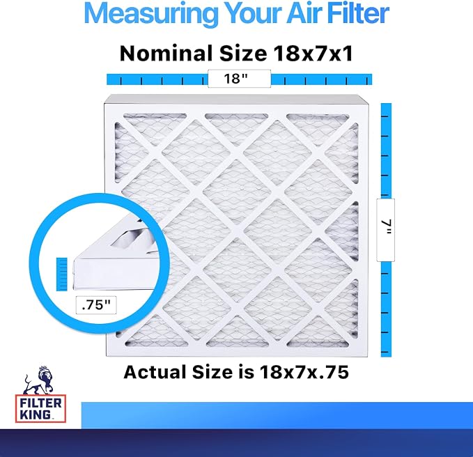Filter King 18x7x1 Air Filter | 4-PACK | MERV 8 HVAC Pleated A/C Furnace