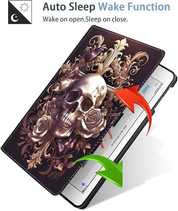 Case for iPad (A16) 11th Generation 11 Inch (2025) iPad 10th Generation 10.9 Inch (2022)，Slim Fit Foldable Standing Cover Case with Auto Sleep/Wake ，Moth Moon