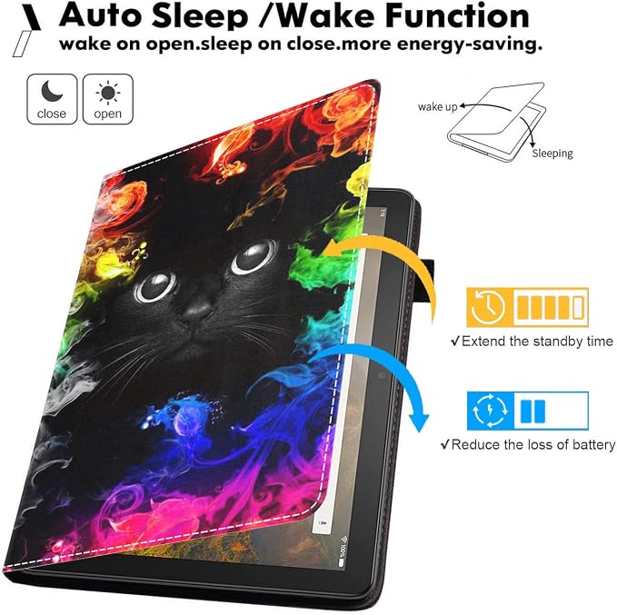 Case for Amazon Kindle Fire HD 10 &amp Fire HD 10 Plus Tablet (11th Generation 2021 Release) Premium PU Leather Stand Cover with Smart Auto Wake American Flag Deer