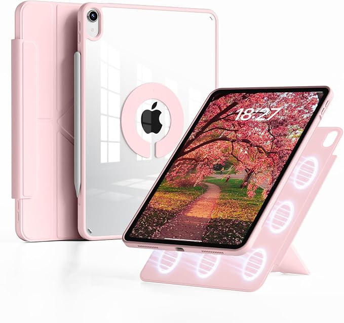 Case for iPad Air 11 M4/M3/M2 &amp iPad Air 5th/4th Gen 10.9-Black | For iPad Air 11 2026/2025/2024 &amp Air 10.9 2022/2020 Trifold &amp Y Stand Case with Pencil Holder Removable Magnetic Cov