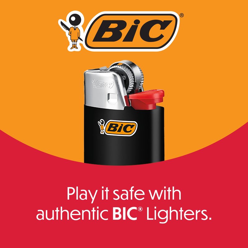BIC Maxi Pocket Lighter, Special Edition Metallic Series, 8 Count Pack of Lighters