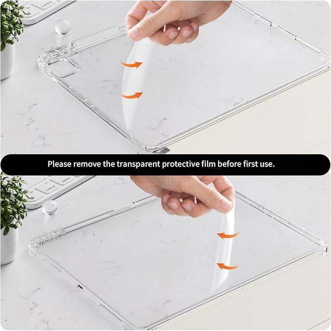 Hybrid Case for iPad Pro 11 Inch 4th/3rd/2nd Generation (2022/2021/2020) with Pencil Holder 2 in 1 Detachable Cover with Clear Transparent Back Shell Support 2nd Gen Pencil Charging Black