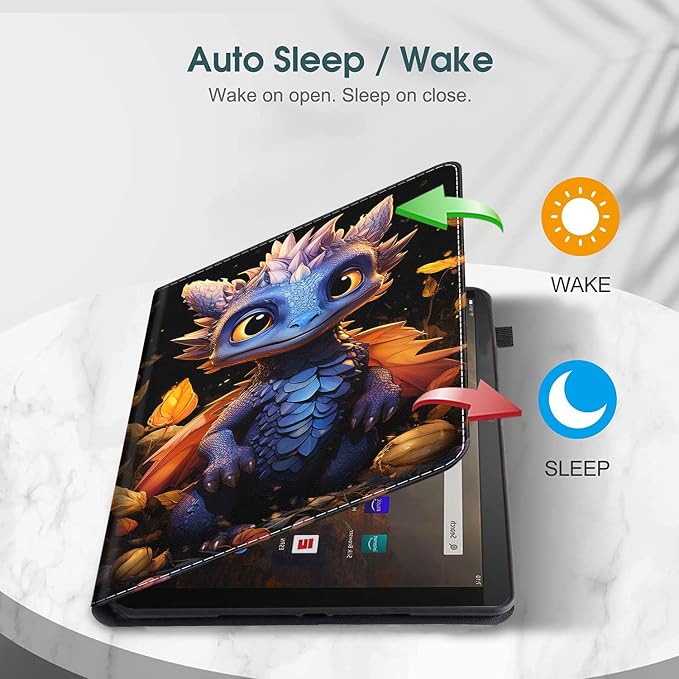 Case for All-New Amazon Fire HD 10 and 10 Plus Tablet (13th/11th Generation 2023/2021 Release) 10.1 Multi-Angle Smart Stand Cover Auto Sleep/Wake Skull and Fire