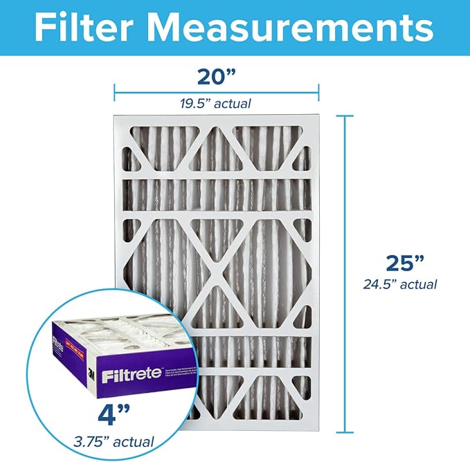 Filtrete High Performance Deep Pleat Filter NDP03-4IN-4, 20 in x 25 in x 4 in