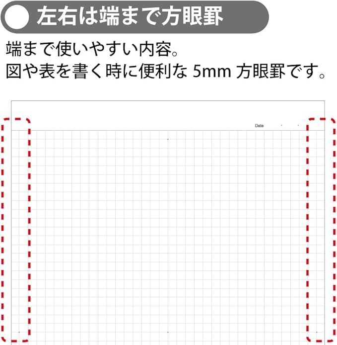KOKUYO Composition Notepad, 1 Pack Campus A5 Comp Graph Note Pad with 5mm Grid, 40 Sheets, 5 x 5 School Square Notepad in Black, Journal Note Pad for Women Work Study Note Taking. (RE-M747S5-D)