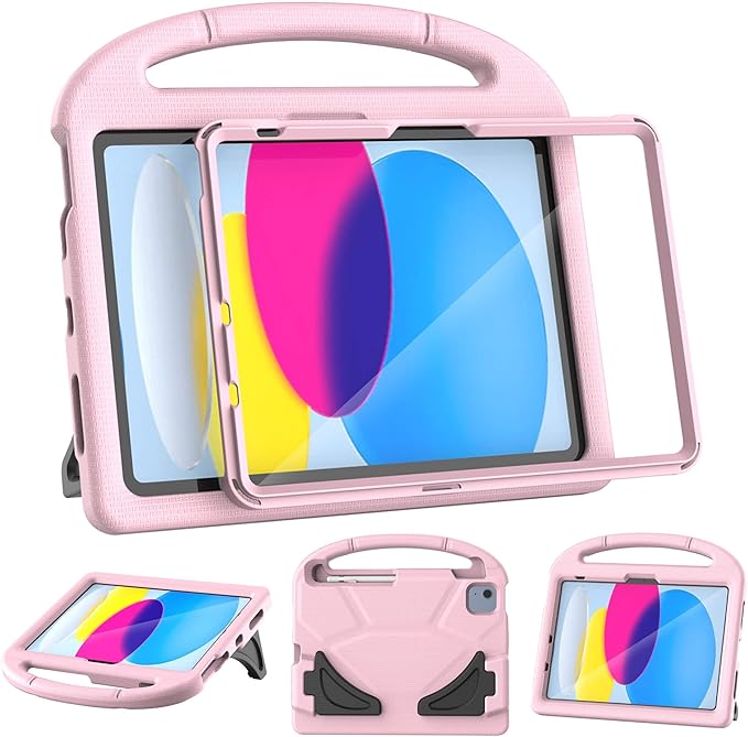 Kids Case for iPad (A16) 11th Generation 11 Inch 2025/iPad 10th Generation 10.9 Inch 2022 with Screen Protector and Pencil Holder Shockproof Handle Stand Cover for iPad 11/10 Gen Blue