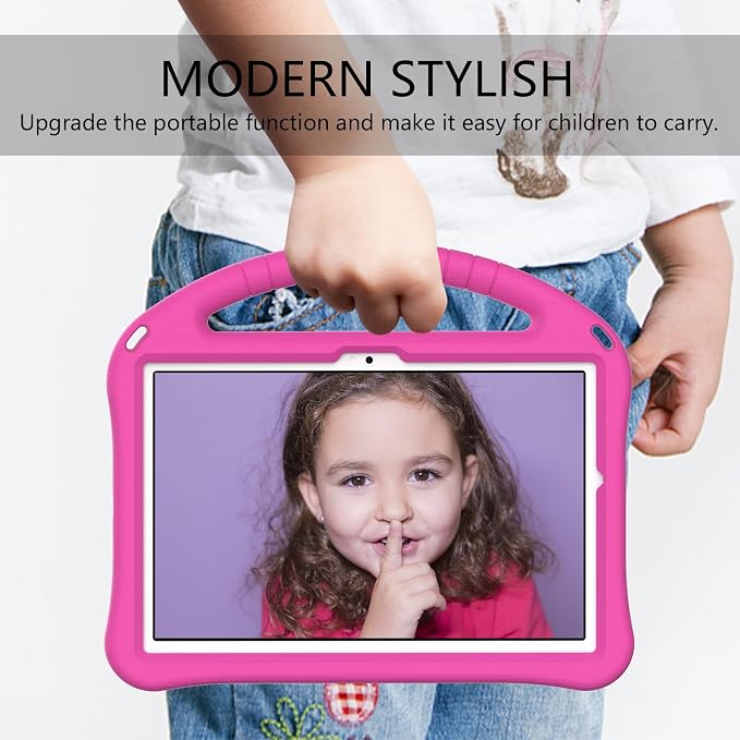 Galaxy Tab A9+ Case Kids Friendly EVA Rubber Stand Handle Grip Shockproof Protective Lightweight Cute Case Cover for Galaxy Tab A9 Plus 11 SM-X210 X215 X217 - Black