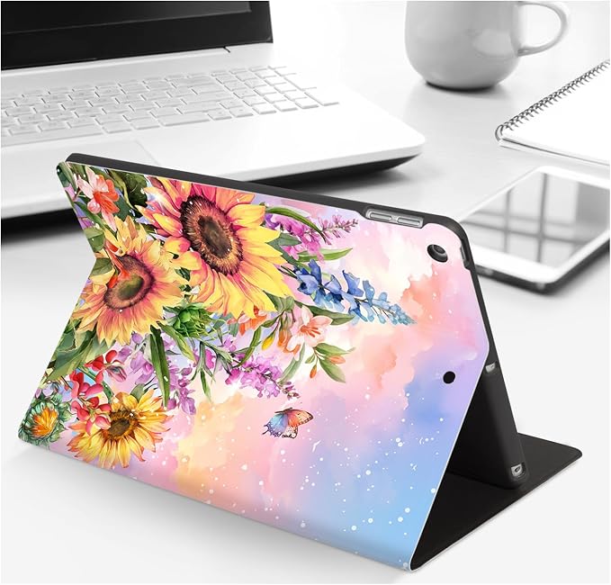 Lokigo Case for iPad 9th/8th/7th Gen 10.2 Air 3rd/Pro10.5 Aurora Forest | Protective Folio Soft Back Cover Pencil Holder for Teens/Students/Office Staffs 4 Angles Viewing Stand Auto Wake/Sleep