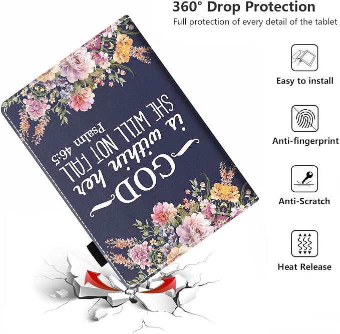 Case for Amazon Kindle Fire HD 10 Tablet 10.1 (9th/7th Generation 2019/2017 Release) - PU Leather Folio Case with Smart Auto Wake/Sleep African American Girl