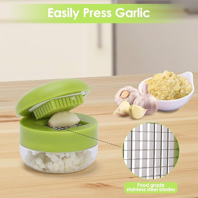 Foyucool 2Pcs Garlic Presses, Garlic Chopper for Garlic Ginger Fruit