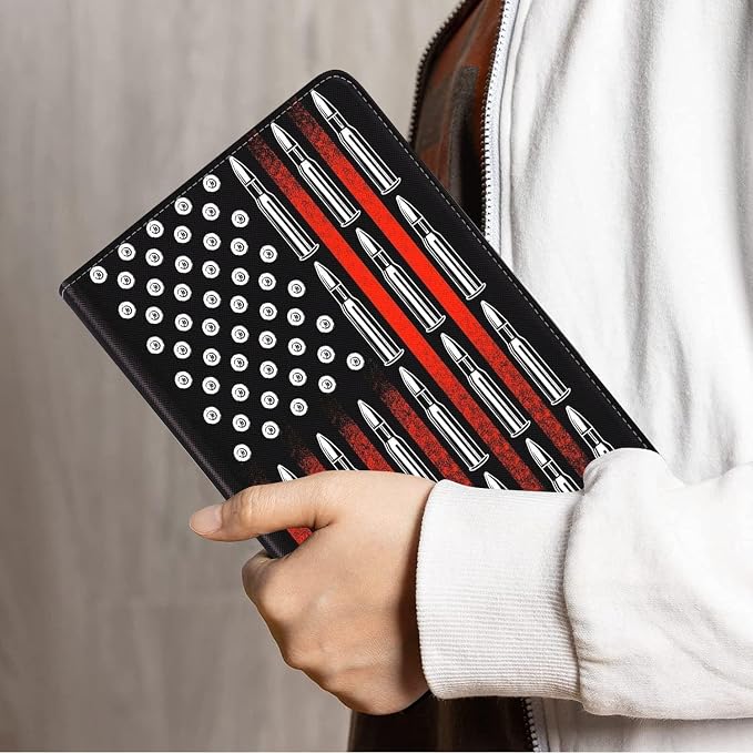Case for Samsung Galaxy Tab S10 Lite/ S10 FE/ S9 FE 5G 10.9 Inch/ S9 11 Inch - Slim PU Leather Folding Stand Folio Cover with Auto Sleep/Wake American Flag &amp Bullets