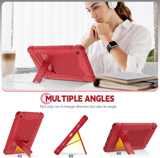 Shockproof Case for Samsung Galaxy Tab A11 Plus 11 inch 2026 with Built-in Kickstand 3 Layers Heavy Duty Protection Cover for Tab A9+ 10.9 2023 Blush Pink