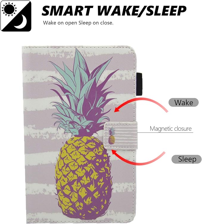 Case for Kindle Fire 7 TabletDteck Full Protective Flip Adjustable Stand Auto Wake/Sleep Smart Cover with Pencil Holder for Kindle Fire 7 Tablet 9th/7th/5th Generation 2019/2017/2015 ReleaseKing Dog