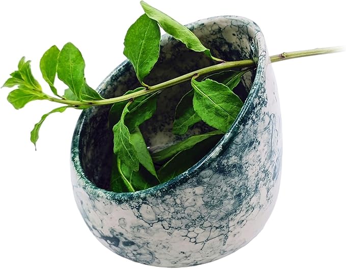 MGMGART Pottery Herb Stripper Bowl Multi Size Holes Ceramic Stripping Tool Decorative Leaf Cilantro Parsley Basil Veggies Durable Kitchen Gadget