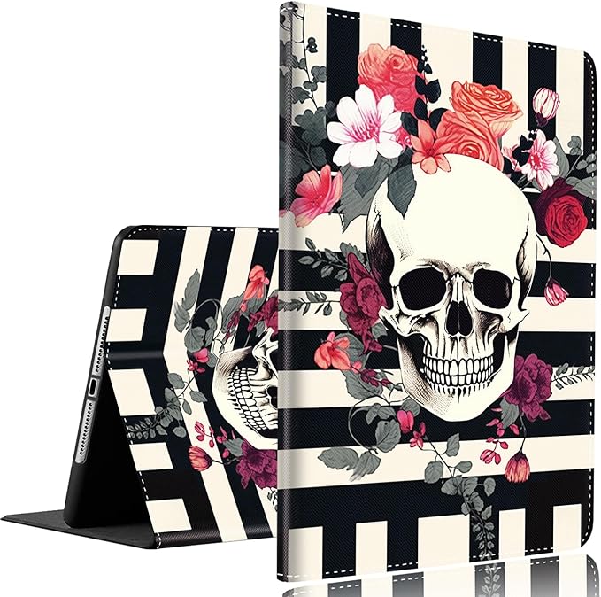Vintage Floral Astronaut iPad 9th Gen Case - 10.2 Inch Standing Cover with Auto Sleep/Wake
