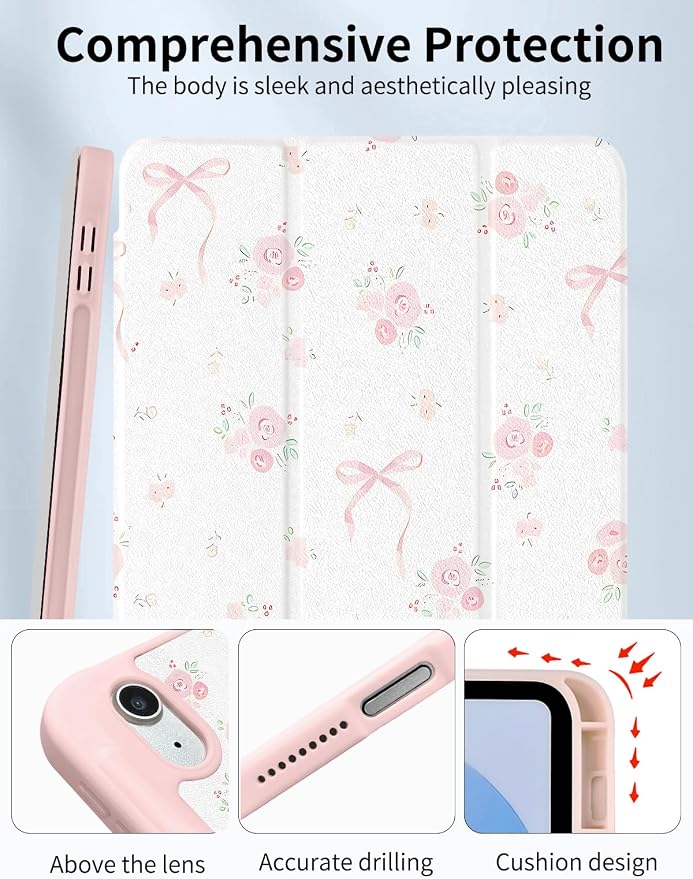 Case for iPad 9th/ 8th/ 7th Generation Case 10.2&amp10.5 Inch (2021/2020/2019 Release) Slim Lightweight Soft Trifold Back Cover with Pencil Holder &amp Auto Sleep/Wake CoverBeige Checkered
