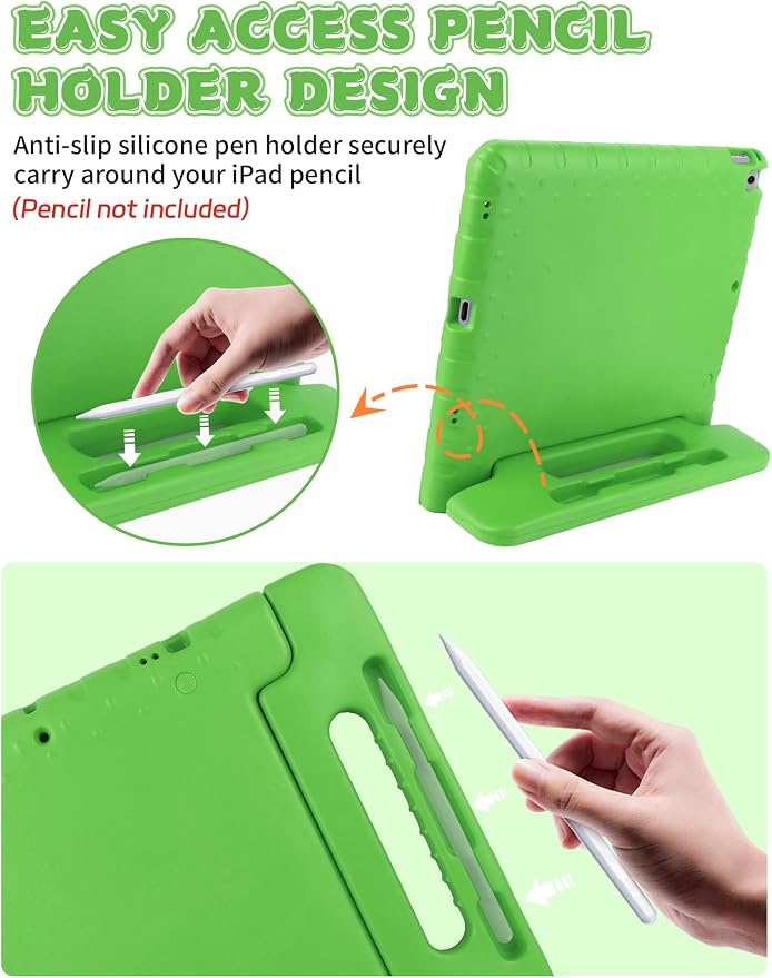 Heavy Duty Kids Case for iPad 10th/11th(A16) Pencil Holder Stand | Rugged Protection Cover for 11/10.9-inch iPad 2025/2022 Lightweight EVA Foam Anti-slip for Home School Travel Blue