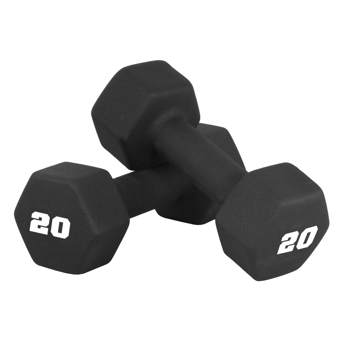 CAP 20 LB Neoprene Dumbbell Hand Weights - Pair | Black