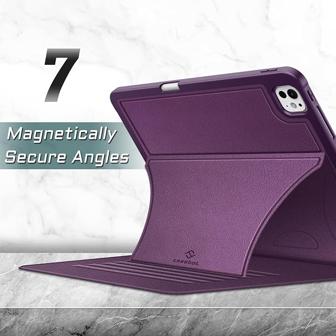 Fintie Magnetic Stand Case for iPad Pro 13-inch (M5) 2025 / (M4) 2024 - Multiple Angles Shockproof Rugged Soft TPU Cover with Pencil Holder Auto Sleep/Wake Black