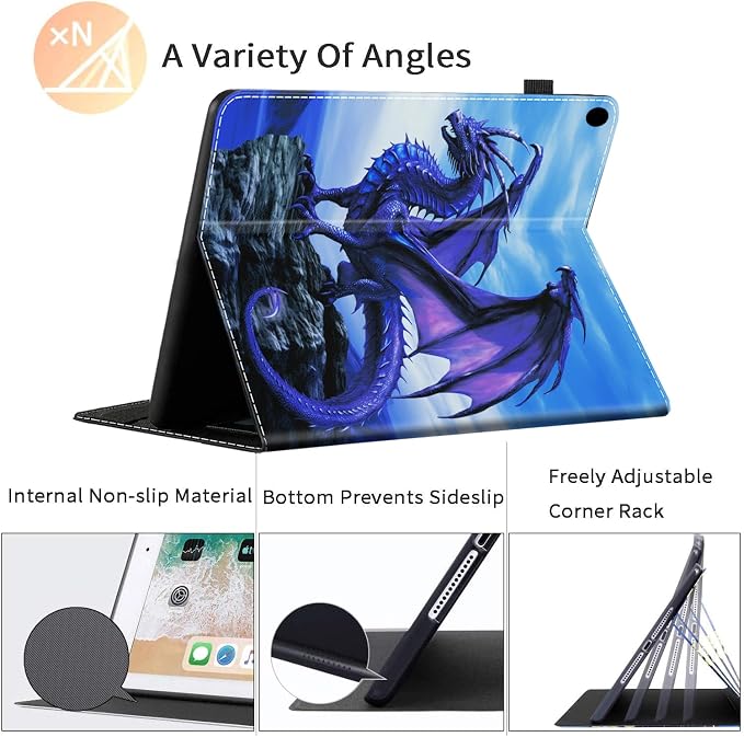 Case for 7 All-New Kindle Paperwhite 12th Gen 2024 &amp Kindle Colorsoft Signature Edition (2024 Release) PU Leather Folio Cover with Auto Wake/Sleep ，Blue Dragon
