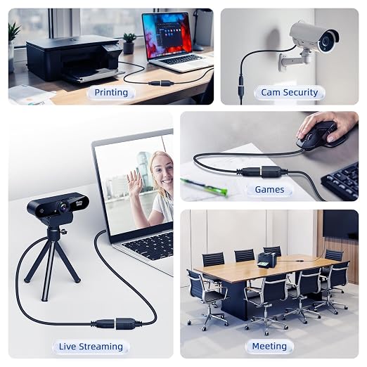 USB 2.0 Extension Cable 30FT / 10M USB Type A to A Long Active USB 2.0 Extender Male to Female Repeater Cable 480Mbps Transfer Speed for Game Consoles Printer Camera Keyboard Hard Drives