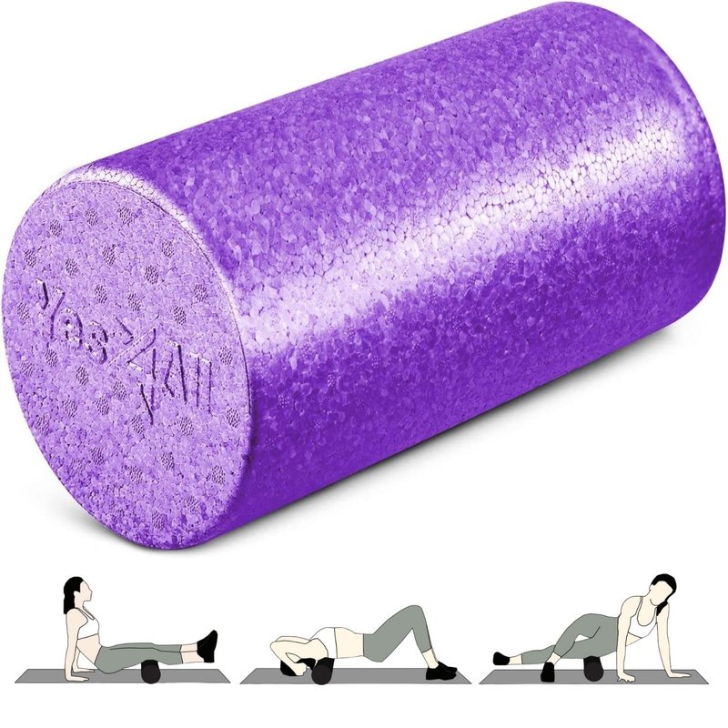 Yes4All High-Density EPP Round Back Roller Foam, Exercise Foam Roller for Yoga, & Pilates, Multiple Sizes and Colours, Purple - 18 inches
