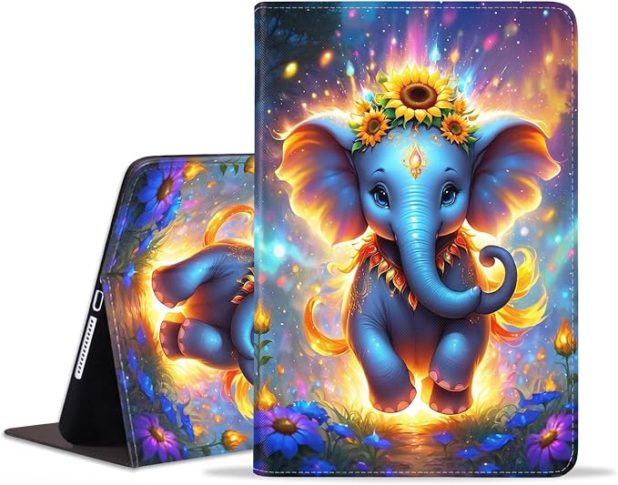 Case for iPad 6th/5th Generation (2018 2017 Model 9.7 Inch) iPad Air 2/Air 1 (9.7 Inch) Slim PU Leather Stand Folio Cover with Auto Wake Sleep African Woman Wolf