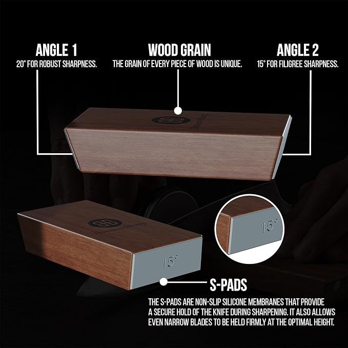 Habano Sharp Rolling Knife Sharpener Kit - Diamond Sharpening Tool for Steel of Any Hardness, Knife Sharpener Stone with 15 & 20 Degree Magnetic Angle Support for Kitchen Knives, Easy to Use(Brown)