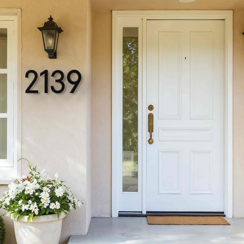6" Floating House Number for Outside, Metal Modern House Numbers, 3D Modern Mailbox Number, House Address Signs with Nail Kit, Waterproof and Rustproof (1)