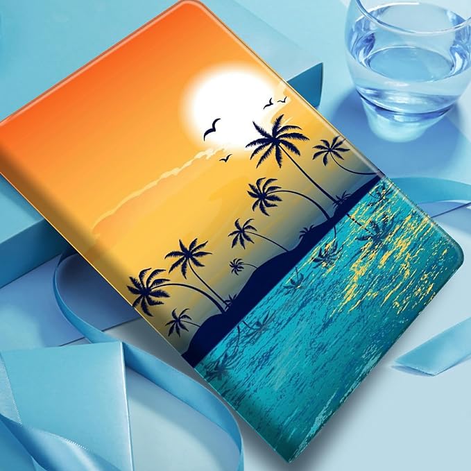 Case for Amazon Fire 7 Tablet 2019/2017 Release 9th/7th Generation PU Leather Smart Protective Cover with Auto Sleep/Wake for Fire 7 2019Beautiful Sunset